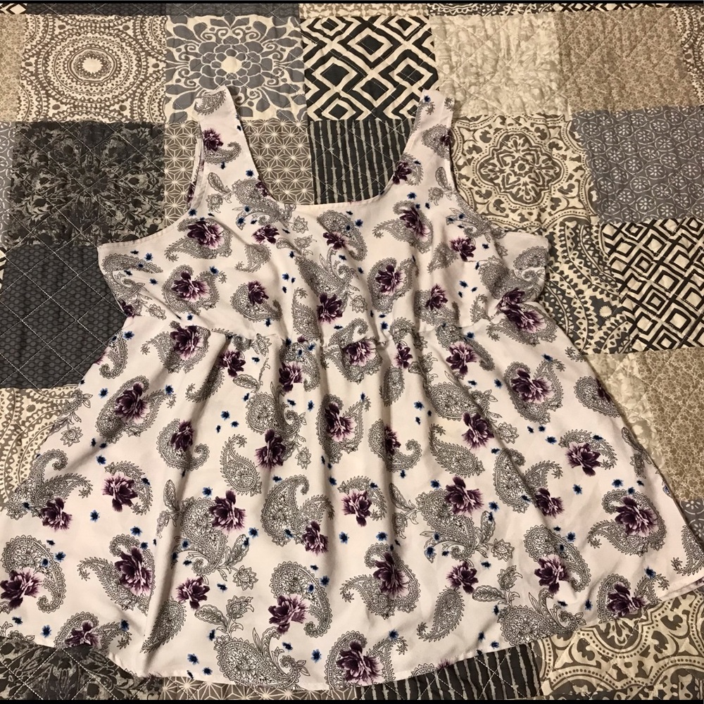 Paisley and flower pattern top